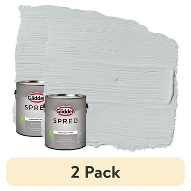 (2 pack) Glidden Spred Grab-N-Go Interior Wall Paint, Ghost Whisperer / Gray, Eggshell, 1 Gallon