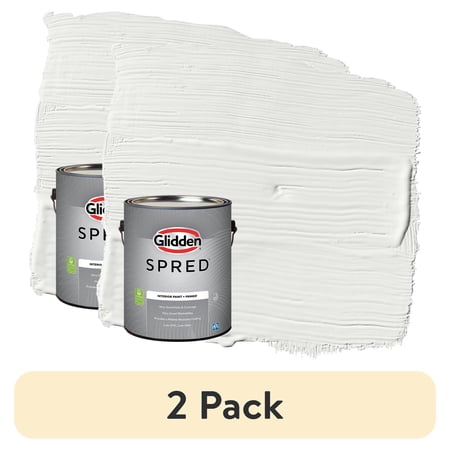 (2 pack) Glidden Spred Grab-N-Go White Eggshell Interior Paint with Primer, 1 Gallon