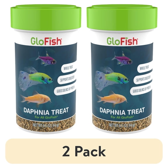 (2 pack) GloFish Daphnia Treat Whole Treat for Fish, Good Source of Protein, 0.5 Ounces