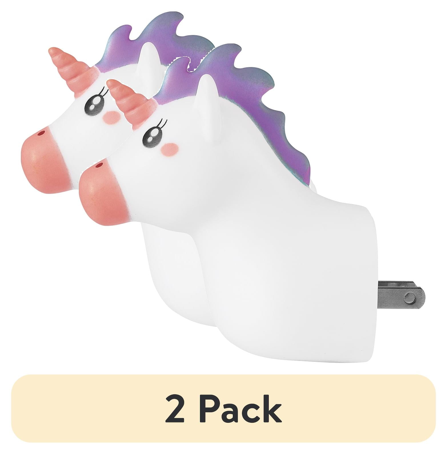 (2 pack) Globe Electric LED Unicorn Automatic Dusk to Dawn Plug-in Night Light, 3.75" Height, 2.15" Width
