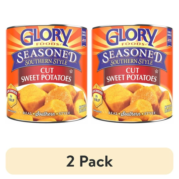 (2 pack) Glory Foods Canned Seasoned Cut Sweet Potatoes,, 29 oz Can