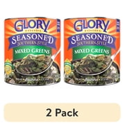 (2 pack) Glory Foods Seasoned Southern Style Mixed Greens, Canned Vegetables, 27 oz , Can