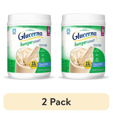 (2 pack) Glucerna Hunger Smart Diabetes Care Powder, Classic Vanilla, 22.3 Oz