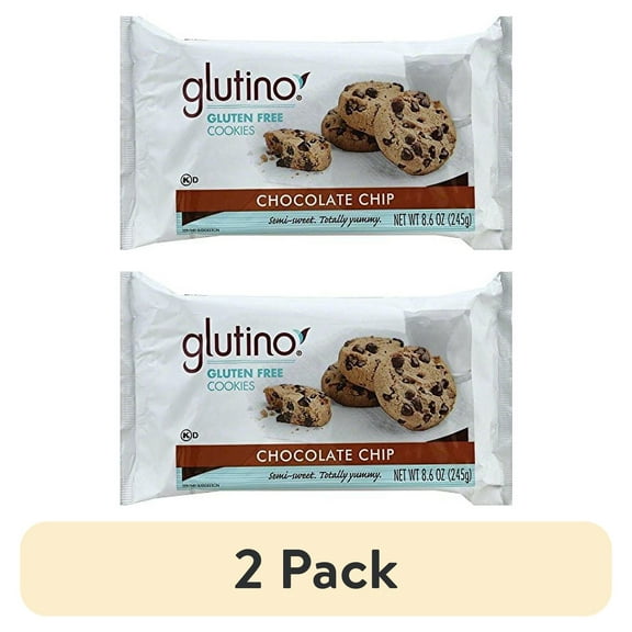 (2 pack) Glutino Gluten Free Cookies, Chocolate Chip, 8.6-Ounces (Pack of 6)