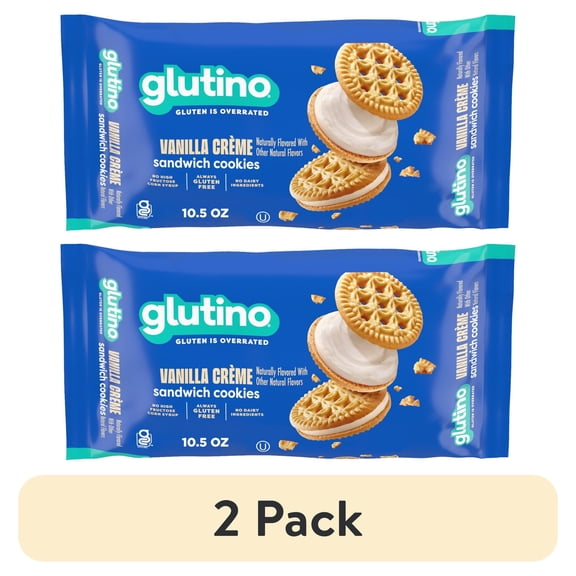 (2 pack) Glutino Gluten Free Vanilla Crme Flavored Sandwich Cookies, 10.5 oz.