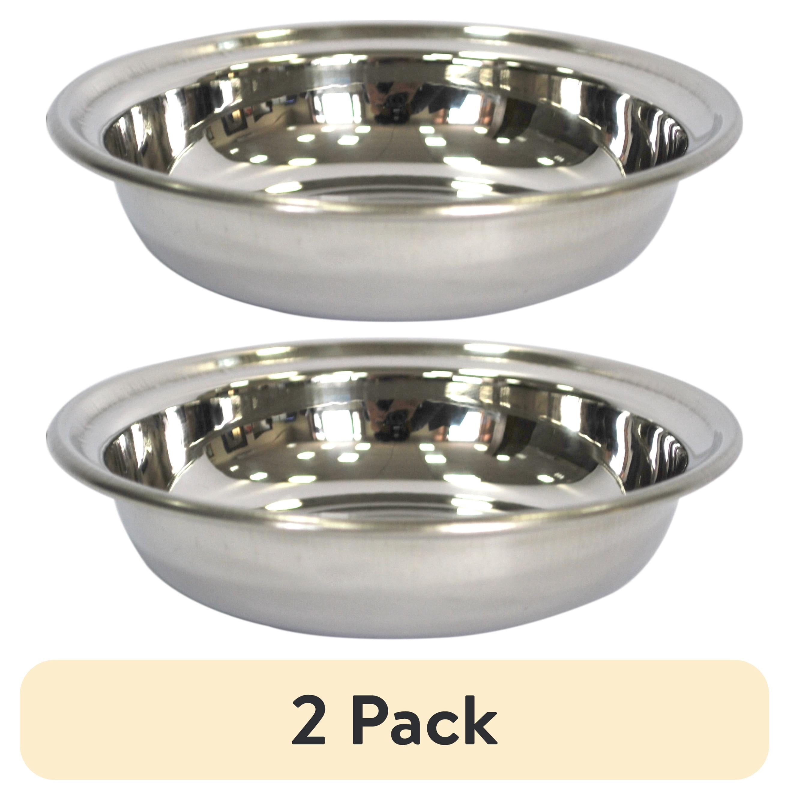 (2 pack) GoFetch Cat Water Bowl, Stainless Steel