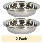 (2 pack) GoFetch Cat Water Bowl, Stainless Steel