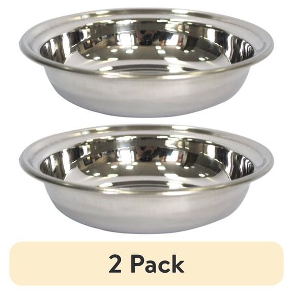 (2 pack) GoFetch Cat Water Bowl, Stainless Steel