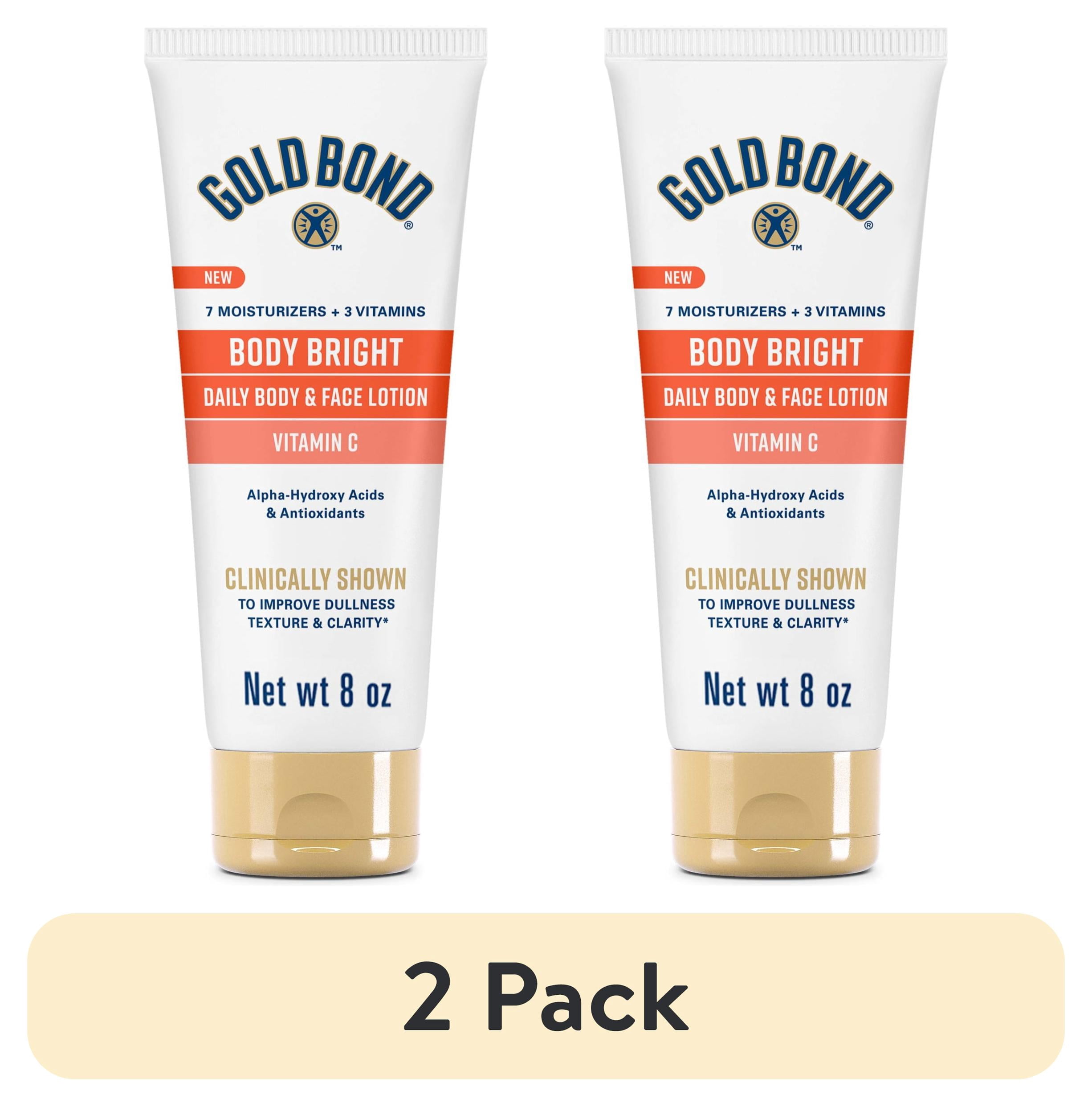 (2 pack) Gold Bond Body Bright Daily Body and Face Lotion With Vitamin C, 8 oz.