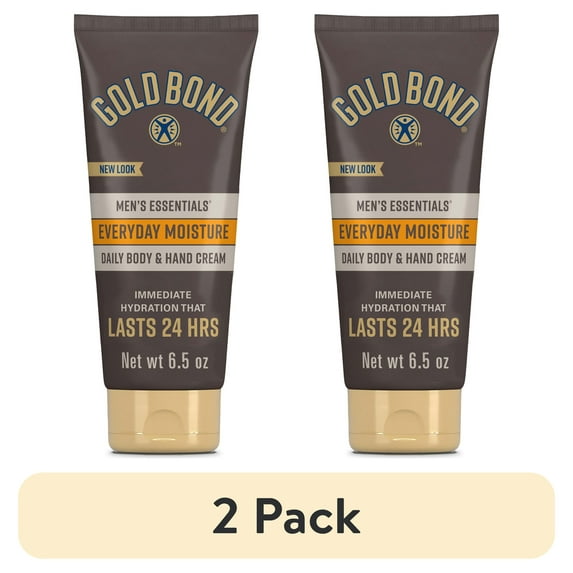 (2 pack) Gold Bond Men's Essentials Everyday Moisture Daily Body & Hand Cream, 6.5 oz., With Vitamin C