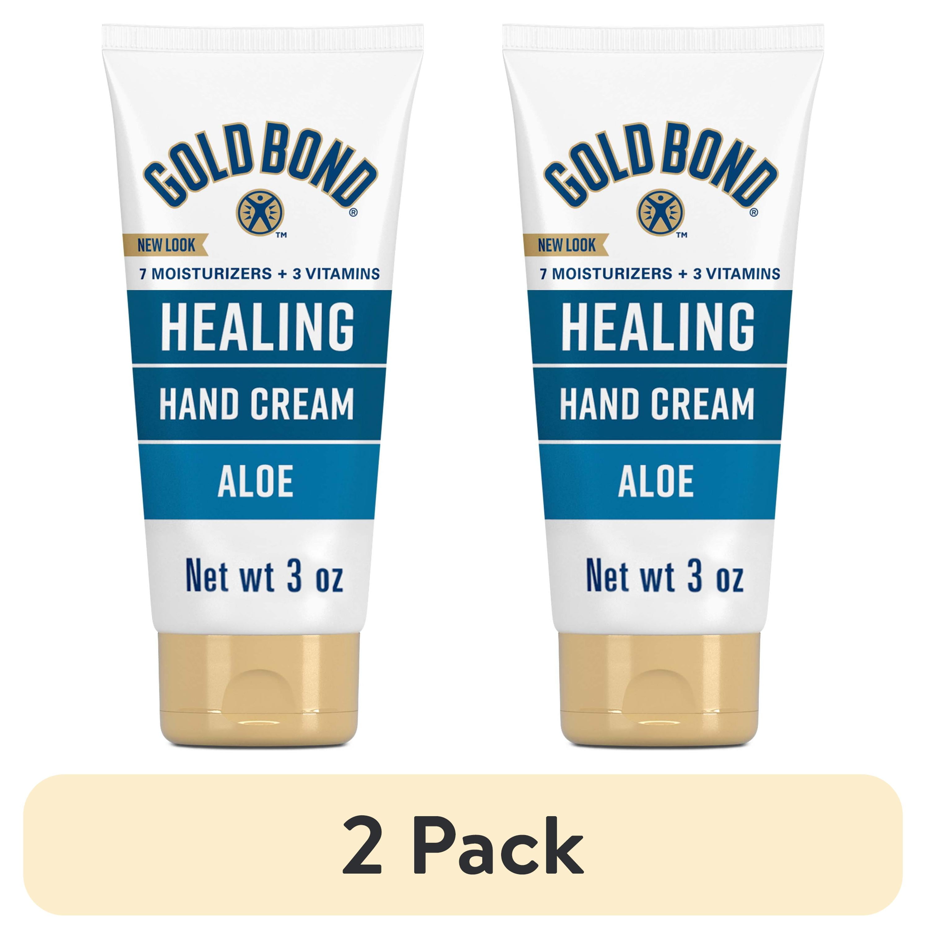 (2 pack) Gold Bond Healing Hydrating Hand Moisturizer, Face Cream, and Body Lotion for Dry to Extra Dry Skin, 3 oz