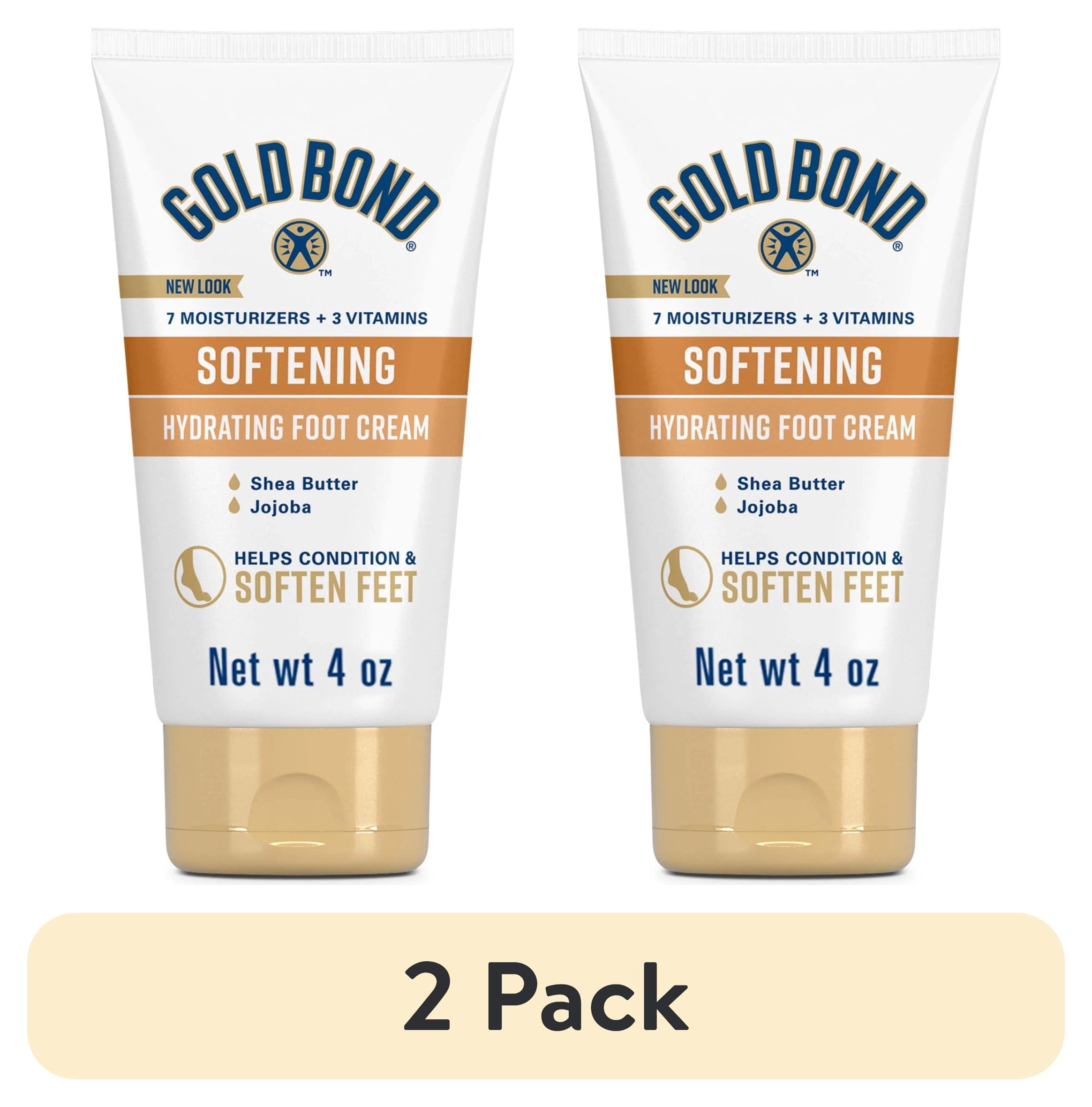 (2 pack) Gold Bond Softening Foot Cream, 4 oz., Foot Lotion with Shea Butter to Soften Rough and Dry Feet