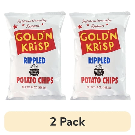 (2 pack) Gold'N Krisp Rippled Potato Chips, 14 Oz.