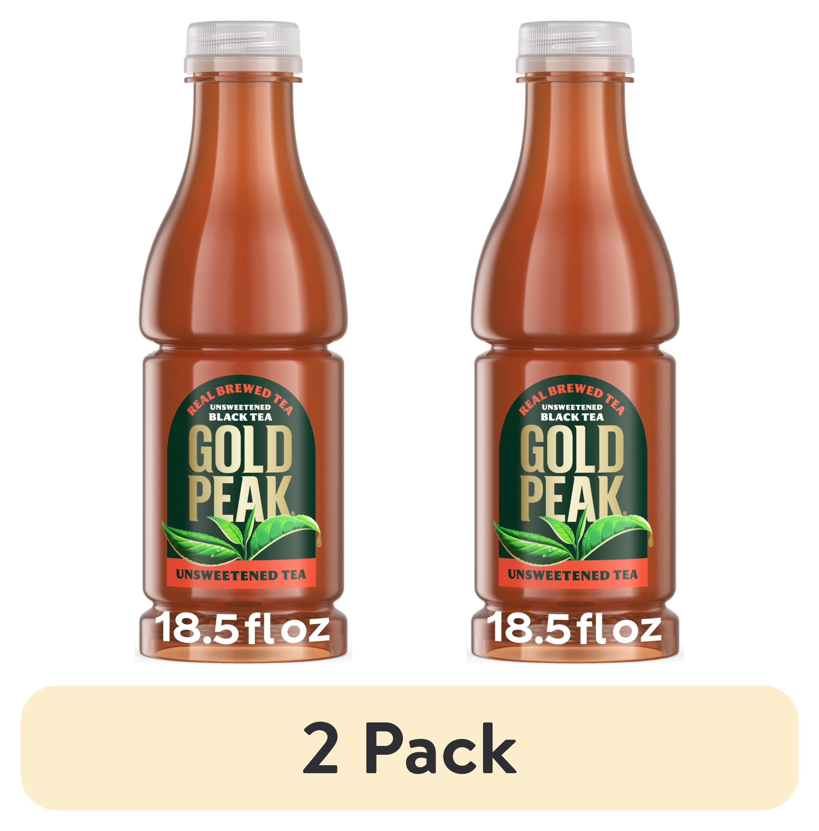 (2 pack) Gold Peak Unsweetened Black Iced Tea Bottle, 18.5 fl oz