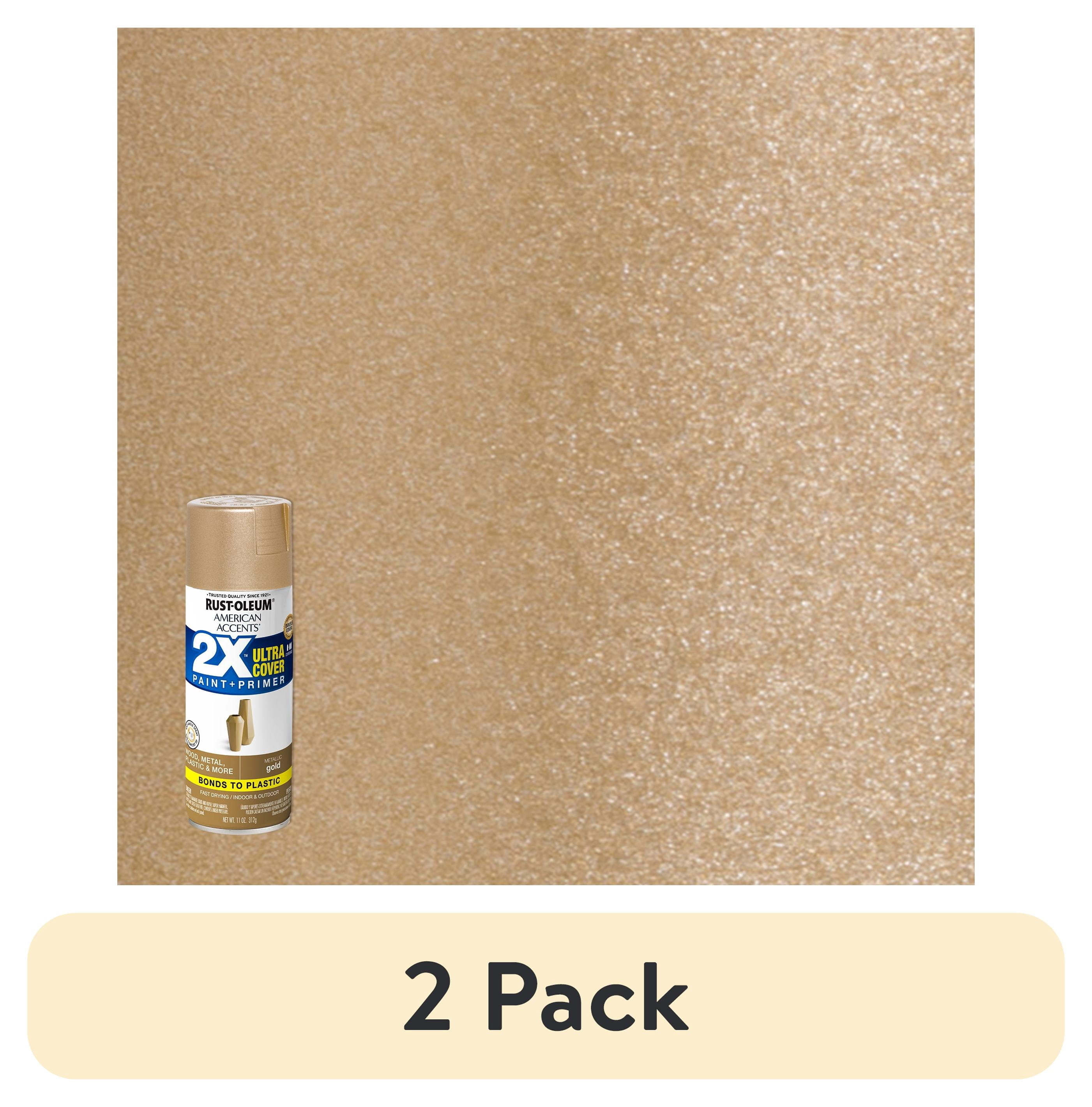 (2 pack) 6 Pack, Gold, Rust-Oleum American Accents 2X Ultra Cover Metallic Spray Paint- 12 oz