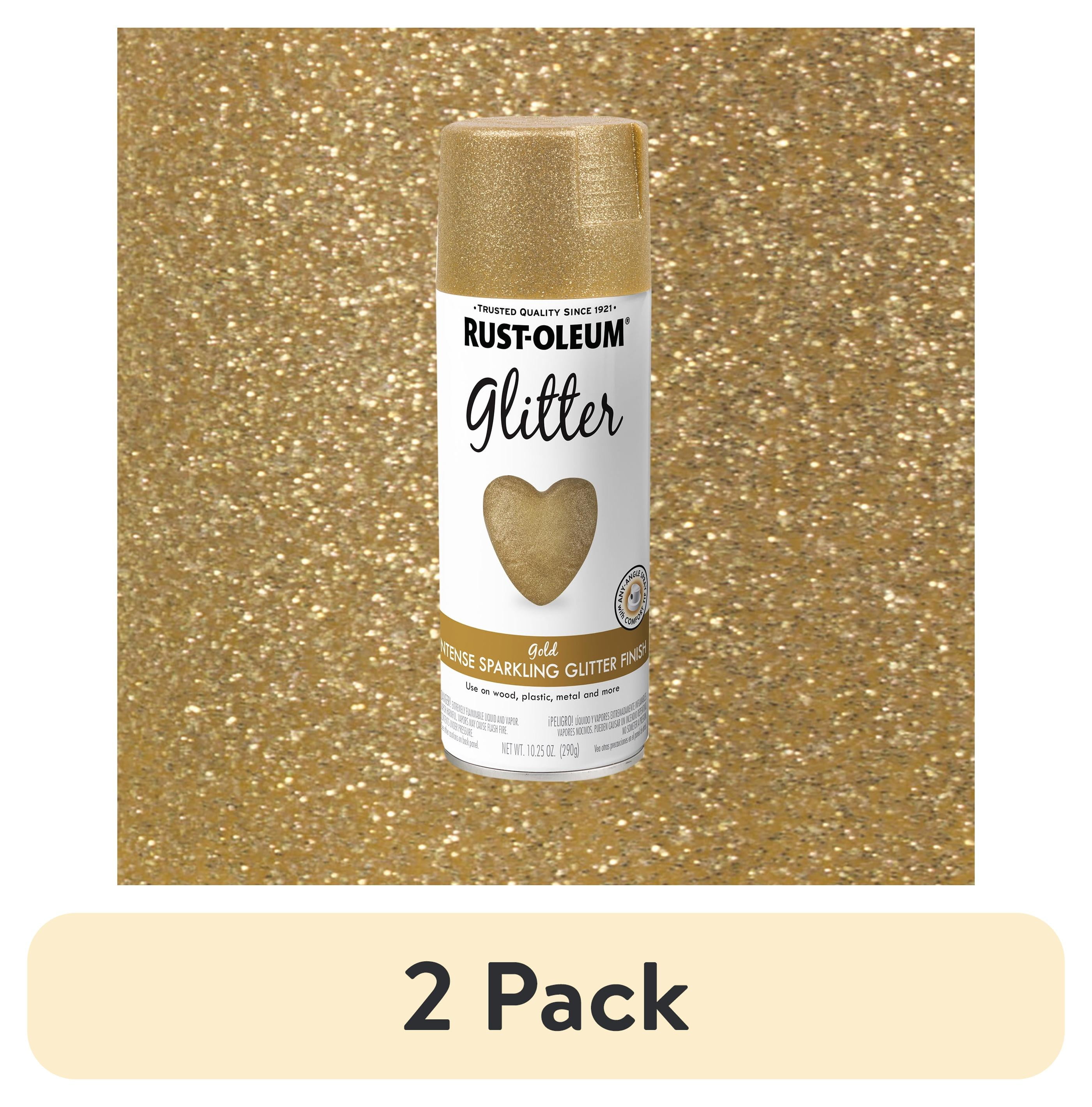 (2 pack) Gold, Rust-Oleum Glitter Spray Paint-301495, 10.25 oz
