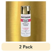2 pack Gold, Rust-Oleum Stops Rust Bright Coat Metallic Spray Paint-7710830, 11 oz
