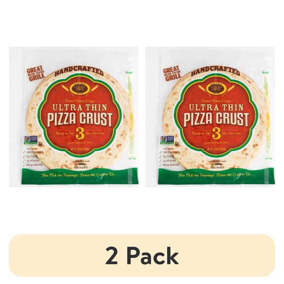 (2 pack) Golden Home Ultrathin White Pizza Crust - 12 inch (Shelf-Stable)