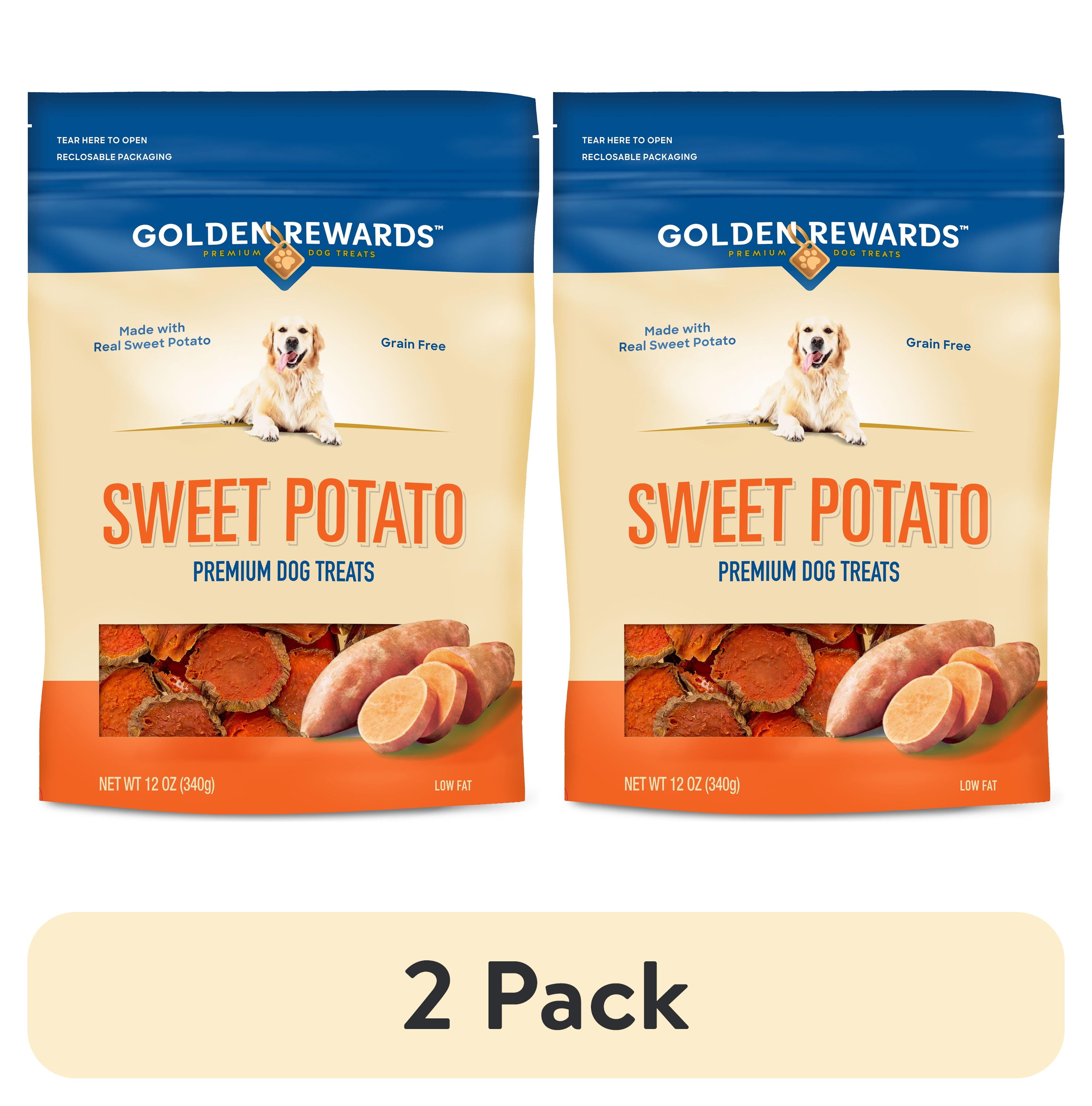 (2 pack) Golden Rewards Sweet Potato Slices for Dogs, 12 oz Bag