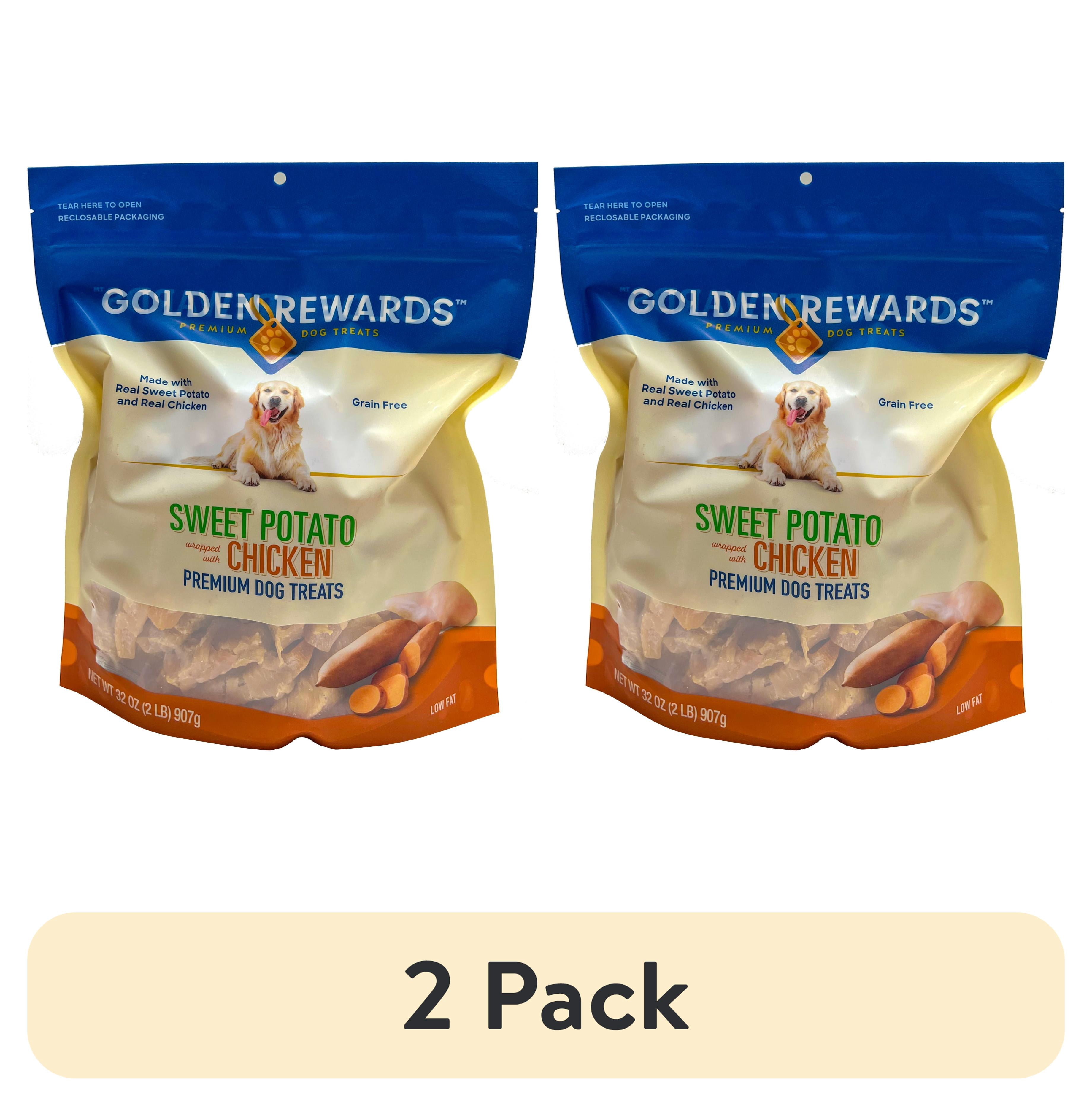(2 pack) Golden Rewards Sweet Potato Wrapped with Chicken Dog Treats, 32 oz