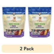 (2 pack) Golden Rewards Sweet Potato Wrapped with Duck Premium Dog Treats, 32 oz Bag