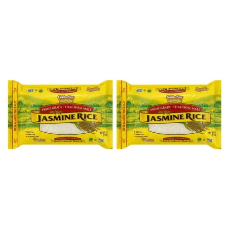(2 pack) Golden Star Thai Hom Mali Jasmine Rice, 5 lbs