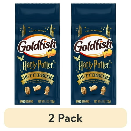 (2 pack) Goldfish Harry Potter Butterbeer Butterscotch Flavored Baked Grahams, 6.1 oz Bag