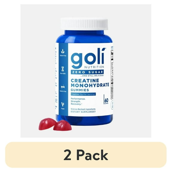 (2 pack) Goli Nutrition Creatine Zero Sugar Gummies, 60 Count