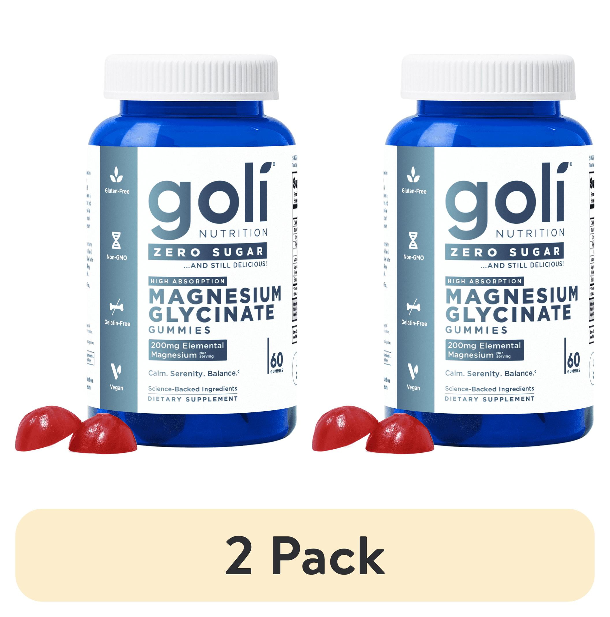 (2 pack) Goli Nutrition Magnesium Zero Sugar Gummies, 60 Count