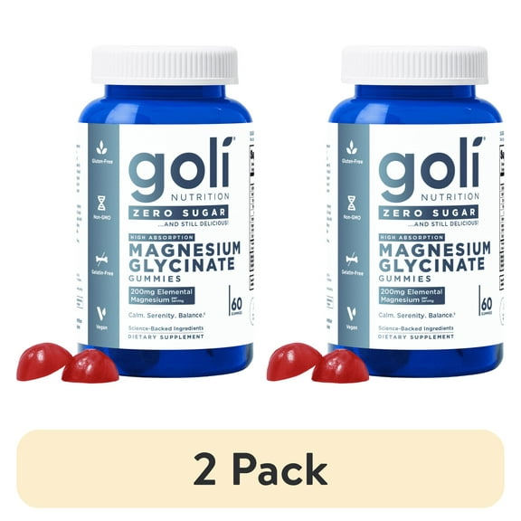 (2 pack) Goli Nutrition Magnesium Zero Sugar Gummies, 60 Count