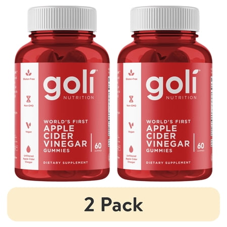 (2 pack) Goli Nutrition Apple Cider Vinegar Vegan Gummies, 60 Count