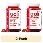 2 pack Goli Nutrition Apple Cider Vinegar Zero Sugar Apple Cider Gummies, 60 Count