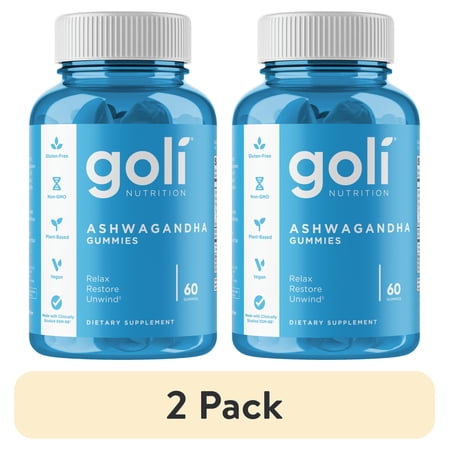 (2 pack) Goli Nutrition Ashwagandha Gummies, Mixed Berry Flavor, 60 Count