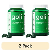 2 pack Goli Supergreens Vegan Gummies, Superfood Blend, 60 Count