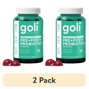 2 pack Goli Nutrition Pre+Post+ Probiotic Gummies, 60 Count