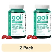 2 pack Goli Nutrition Pre-Post-Probiotic Zero Sugar Gummies, 60 Count