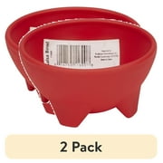 (2 pack) GoodCook 4.7" Large Plastic Salsa Bowl Condiment Serving Dish, Red