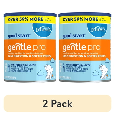 (2 pack) Good Start Dr. Brown’s Gentle Pro Baby Formula, 32 oz