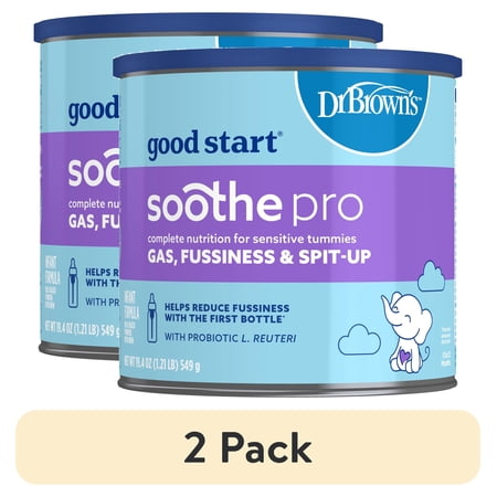 (2 pack) Good Start Dr. Brown's Soothe Pro Baby Formula for Sensitive Tummies, 19.4 oz