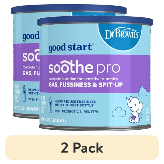 (2 pack) Good Start Dr. Brown's Soothe Pro Baby Formula for Sensitive Tummies, 19.4 oz