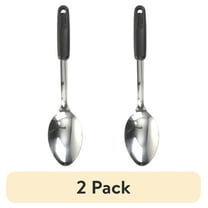 (2 pack) GoodCook 13-Inch Stainless Steel Basting Spoon, Silver and Black