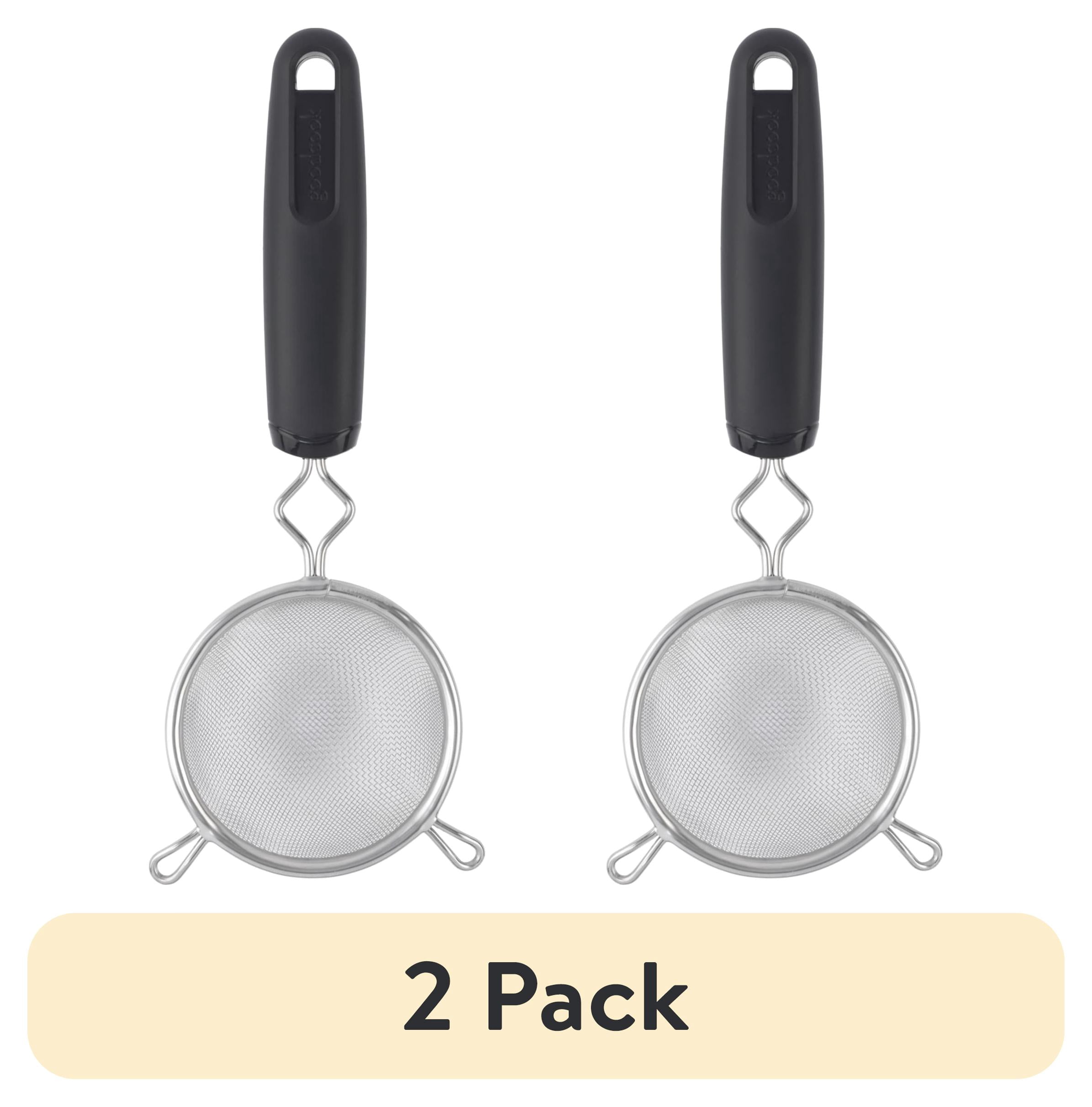(2 pack) GoodCook 3" Stainless Steel Wire Mesh Strainer with Aluminum Handle