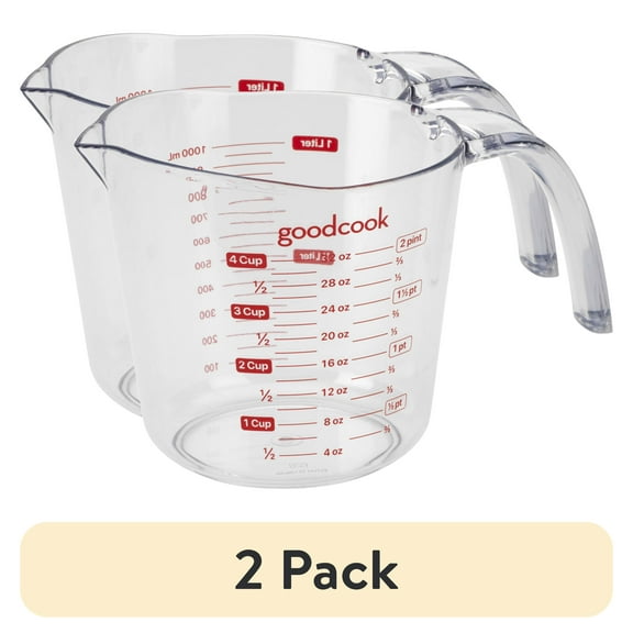 (2 pack) Measuring Cup, For Liquid, GoodCook, 4-Cups