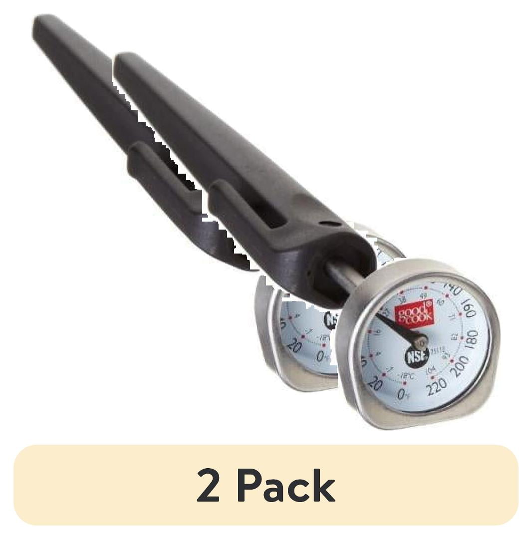 (2 pack) GoodCook NSF-Certified Stainless Steel Precision Meat Thermometer with Sleeve, Silver/Black