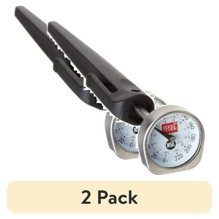 (2 pack) GoodCook NSF-Certified Stainless Steel Precision Meat Thermometer with Sleeve, Silver/Black