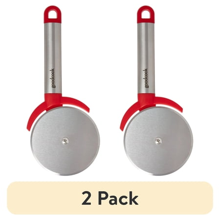 (2 pack) GoodCook Pro Pizza Cutter 3.5-inch Wide Stainless Steel Cutting Wheel