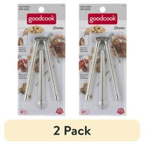 (2 pack) GoodCook Textured Metal Nutcracker with Hinged Handles and 2 Picks, Silver