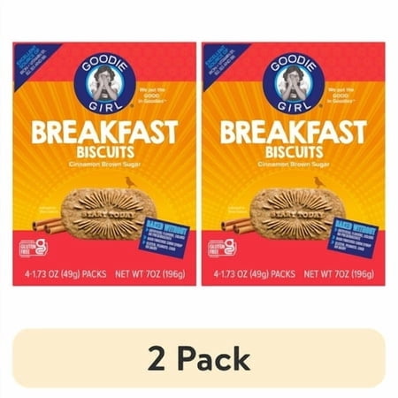 (2 pack) Goodie Girl Cinnamon Brown Sugar Breakfast Biscuits, Shelf Stable, 1.73 oz, 3 Per Pack