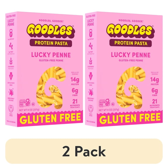 (2 pack) Goodles Protein-Packed Gluten-Free Lucky Penne Dry Pasta 8 oz