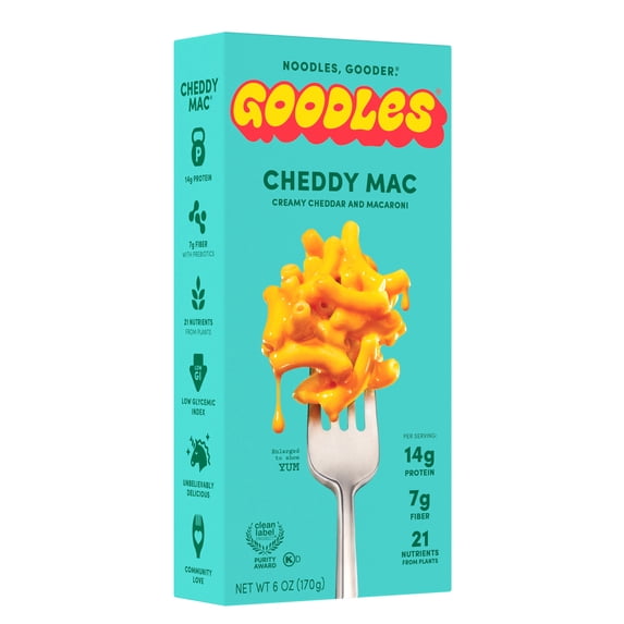 (2 pack) Goodles Mac & Cheese Cheddy Mac Noodles, Cheddar, Ziti, Shelf-Stable, 6 oz